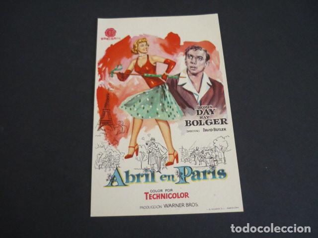 Cine: ABRIL EN PARIS PROGRAMA DE MANO SIN PUBLICIDAD - Foto 1
