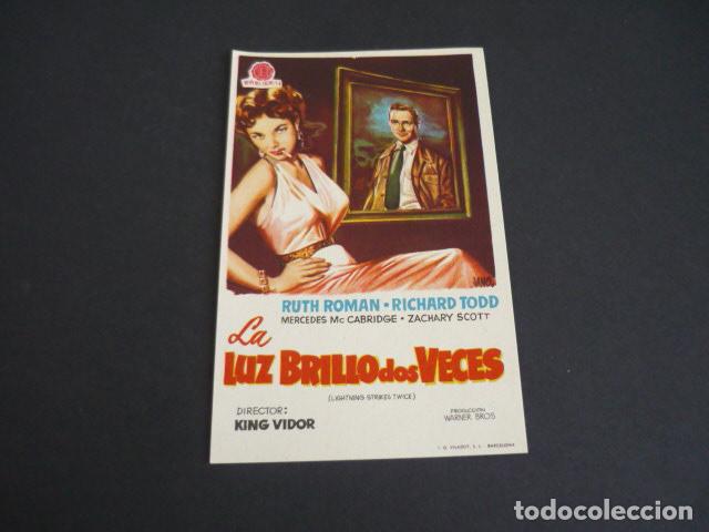 Cine: LA LUZ BRILL&Oacute; DOS VECES PROGRAMA DE MANO SIN PUBLICIDAD - Foto 1