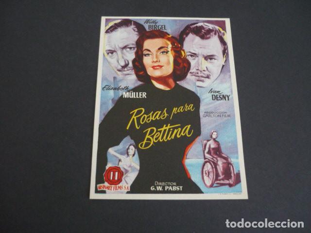 Cine: ROSAS PARA BETTINA PROGRAMA DE MANO SIN PUBLICIDAD - Foto 1