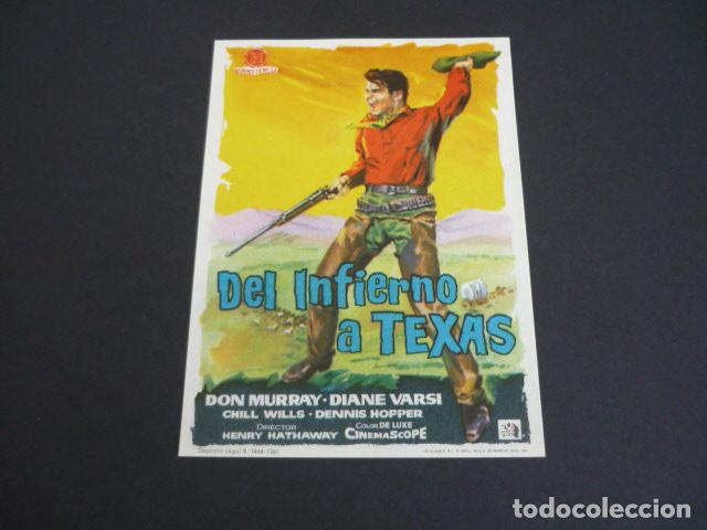 Cine: DEL INFIERNO A TEXAS PROGRAMA DE MANO SIN PUBLICIDAD - Foto 1