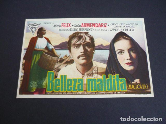 Cine: BELLEZA MALDITA PROGRAMA DE MANO SIN PUBLICIDAD - Foto 1
