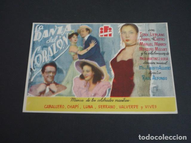 Cine: LA DANZA DEL CORAZON PROGRAMA DE MANO SIN PUBLICIDAD - Foto 1