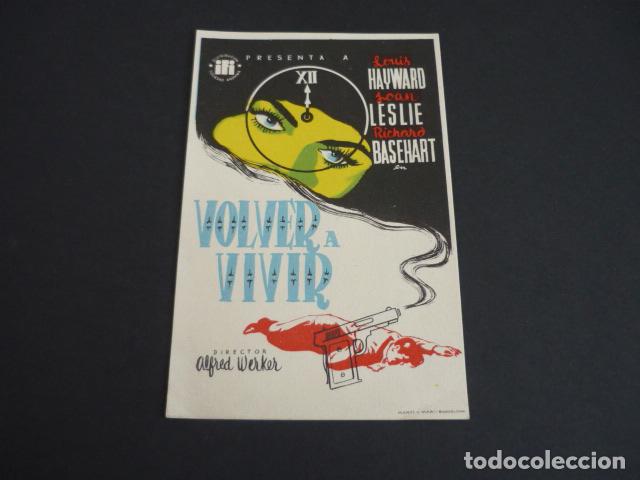Cine: VOLVER A VIVIR PROGRAMA DE MANO SIN PUBLICIDAD - Foto 1