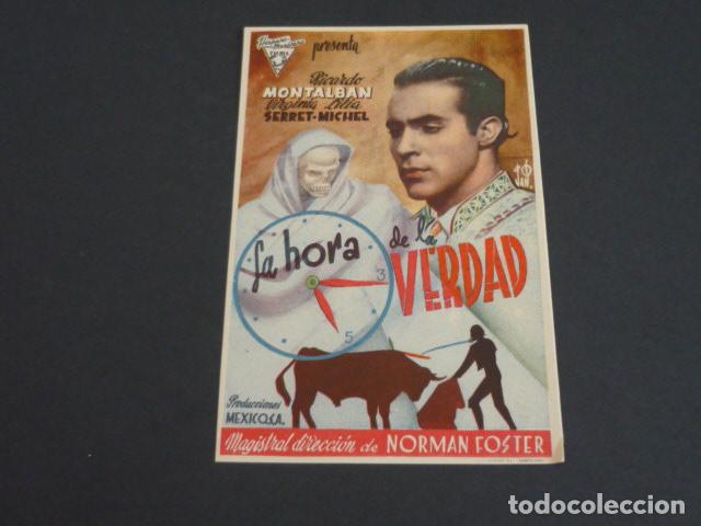 Cinema: LA HORA DE LA VERDAD PROGRAMA DE MANO SIN PUBLICIDAD