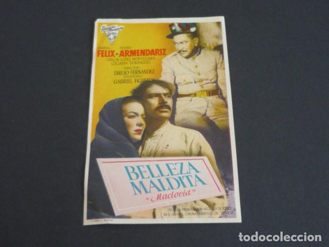 Cine: BELLEZA MALDITA PROGRAMA DE MANO SIN PUBLICIDAD - Foto 1