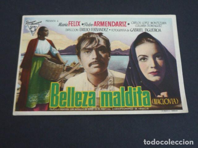 Cine: BELLEZA MALDITA PROGRAMA DE MANO SIN PUBLICIDAD - Foto 1