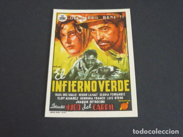 Cine: EL INFIERNO VERDE PROGRAMA DE MANO SIN PUBLICIDAD - Foto 1