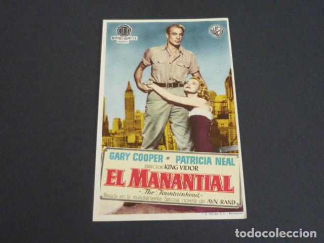 Cine: EL MANANTIAL PROGRAMA DE MANO SIN PUBLICIDAD - Foto 1