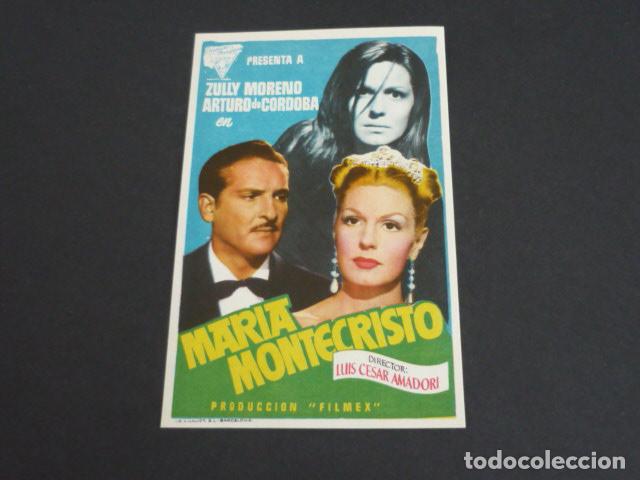  Flyers Publicitaires de films Anciens: MARIA MONTECRISTO PROGRAMA DE MANO SIN PUBLICIDAD