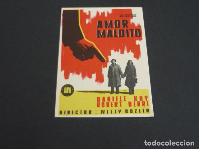 Cine: AMOR MALDITO PROGRAMA DE MANO SIN PUBLICIDAD - Foto 1