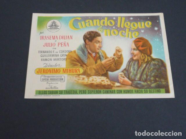 Cinema: CUANDO LLEGUE LA NOCHE PROGRAMA DE MANO SIN PUBLICIDAD