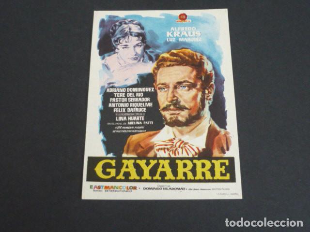 Cinema: GAYARRE PROGRAMA DE MANO SIN PUBLICIDAD