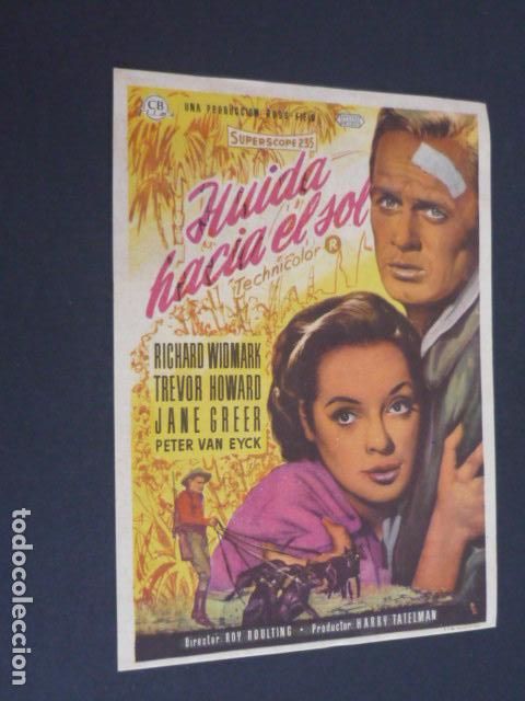 Cine: HUIDA HACIA EL SOL PROGRAMA DE MANO SIN PUBLICIDAD - Foto 1