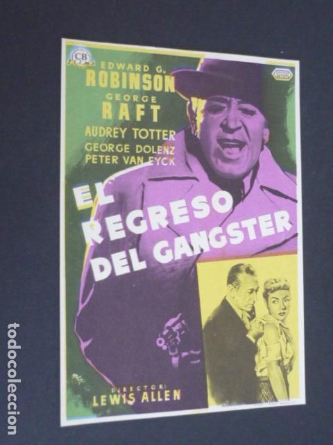 Cine: EL REGRESO DEL GANGSTER PROGRAMA DE MANO SIN PUBLICIDAD