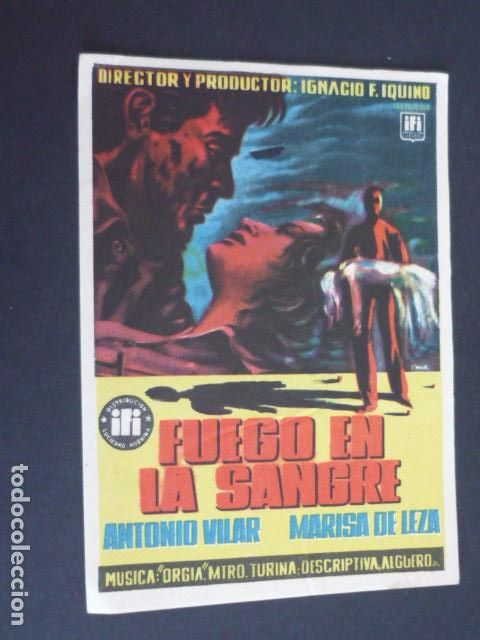 Cine: FUEGO EN LA SANGRE PROGRAMA DE MANO SIN PUBLICIDAD - Foto 1