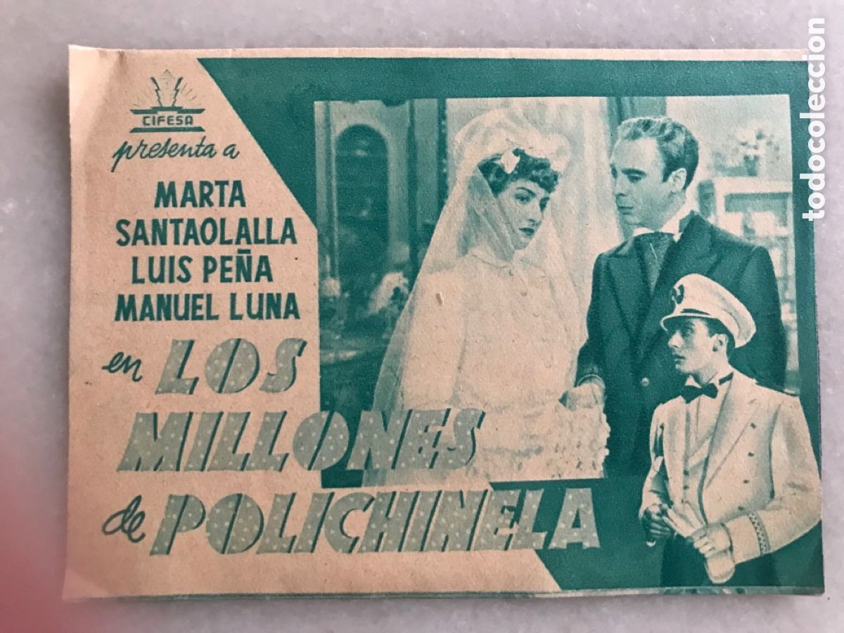 Cine: Programa folleto de cines doble Los millones de PolichinelaCifesa . A&ntilde;os 40
