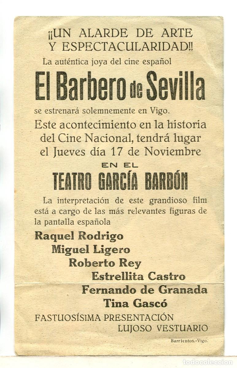 Cine: EL BARBERO DE SEVILLA, con Miguel Ligero. - Foto 2