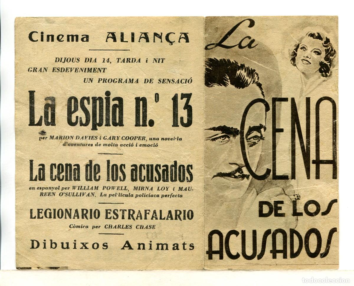  Flyers Publicitaires de films Anciens: LA CENA DE LOS ACUSADOS, con Myrna Loy.