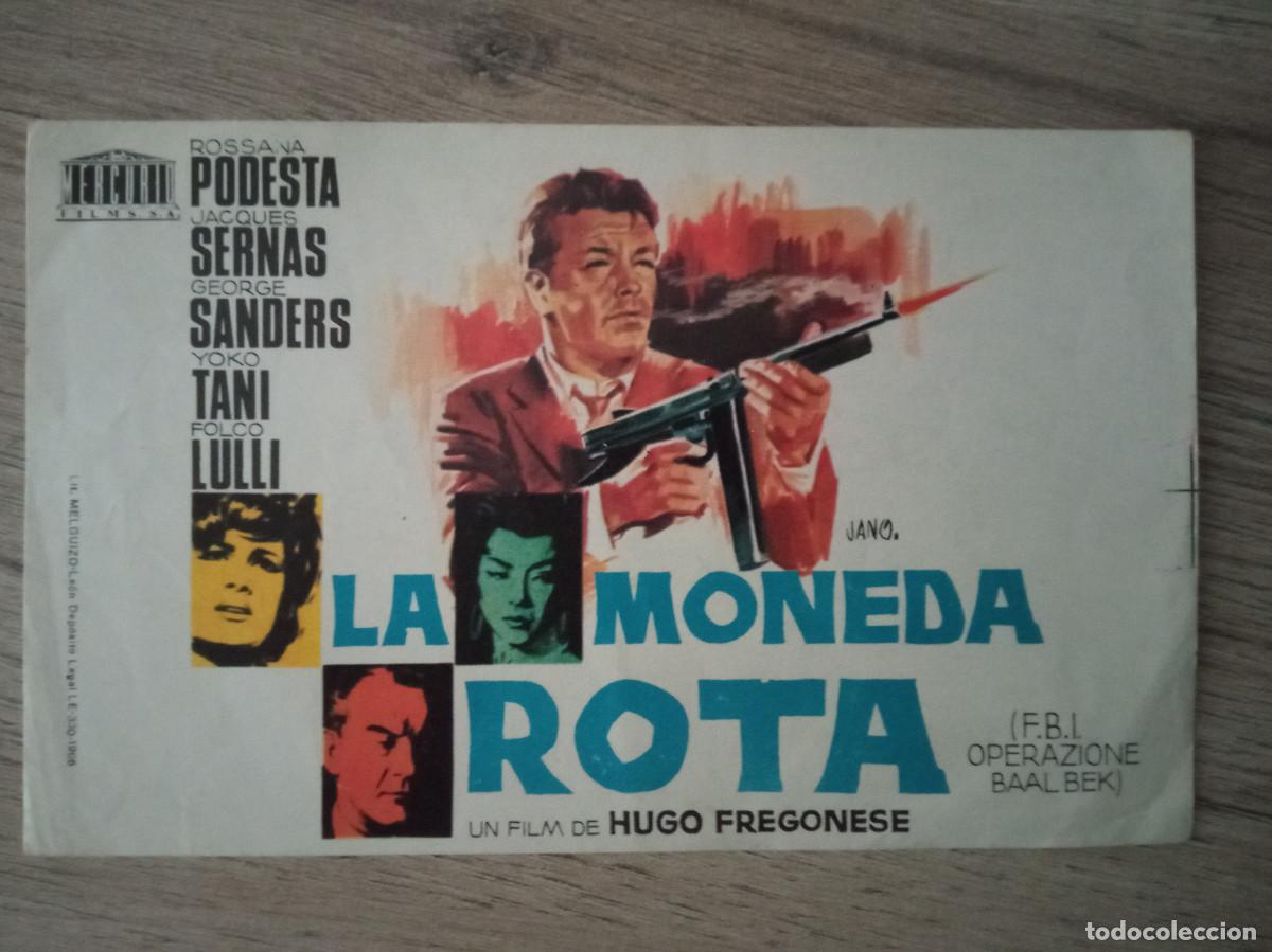 Folhetos de m&atilde;o de filmes antigos de cinema: LA MONEDA ROTA, ROSSANA PODESTA