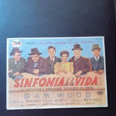  Foglietti di film di film antichi di cinema: SINFONÍA DE LA VIDA CON PUBLICIDAD CINE ECONÓMICO PALAMOS