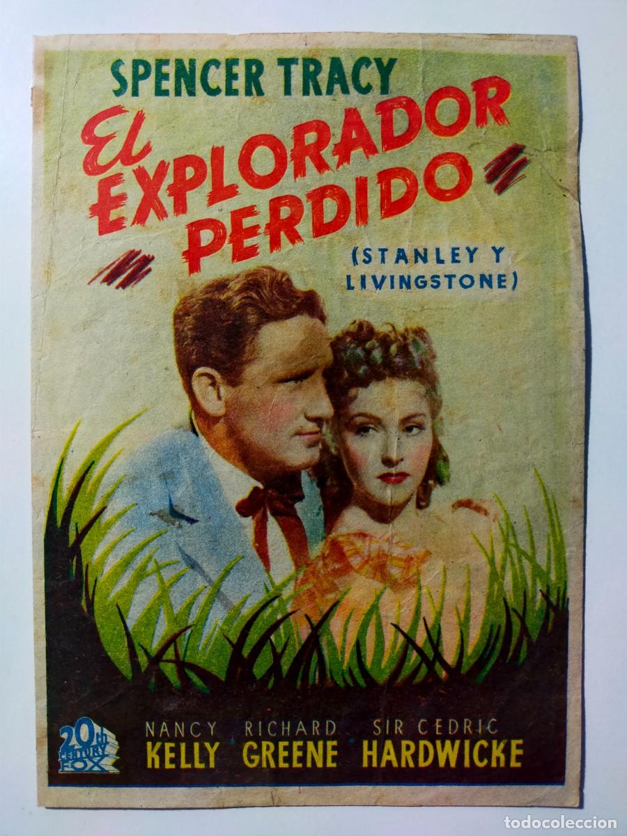  Flyers Publicitaires de films Anciens: PROGRAMA DOBLE ORIG: EL EXPLORADOR PERDIDO. Spencer Tracy, Nancy Kelly - Sin publicidad