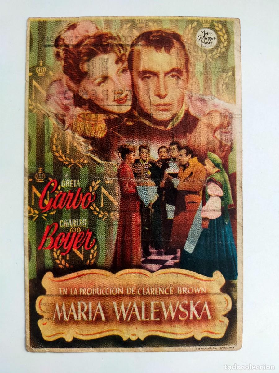 Cine: PROGRAMA SENCILLO ORIG: MARIA WALEWSKA. Greta Garbo, Charles Boyer - Teatro VILLAMARTA (Jerez) 1945