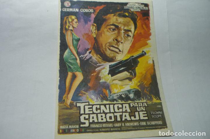 Cine: PROGRAMA TECNICA PARA UN SABOTAJE.-GERMAN COBOS - Foto 1