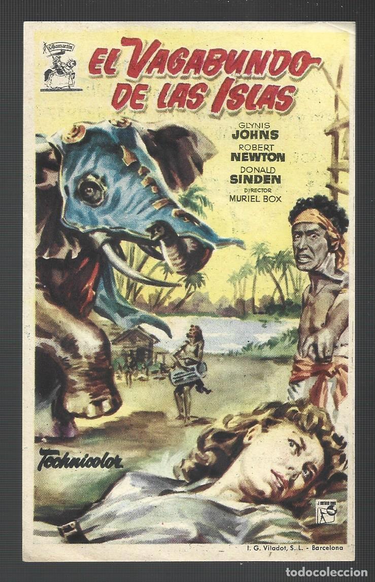 Cine: 1 folleto programa cine a&ntilde;o 1957 EL VAGABUNDO DE LAS ISLAS - Foto 1