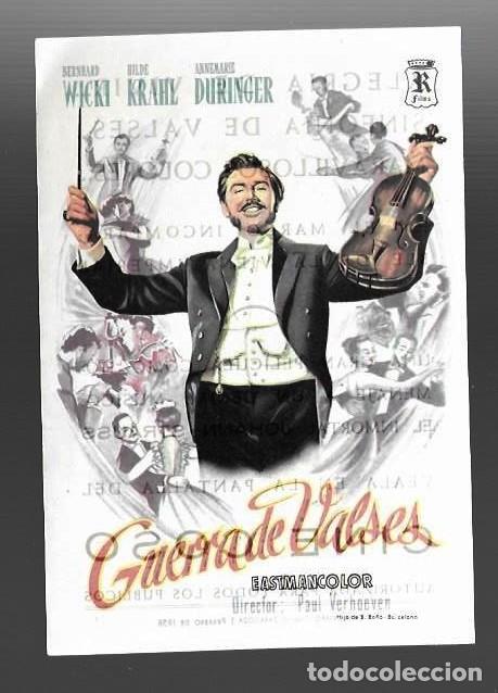 Folhetos de m&atilde;o de filmes antigos de cinema: Programa de cine **GUERRA DE VALSES** - PUBLICIDAD CINE COSO (ZARAGOZA)