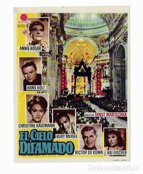 Folhetos de m&atilde;o de filmes antigos de cinema: El cielo difamado - CON PUBLICIDAD CINE PALAFOX - Annie Rosar, Hans Holt
