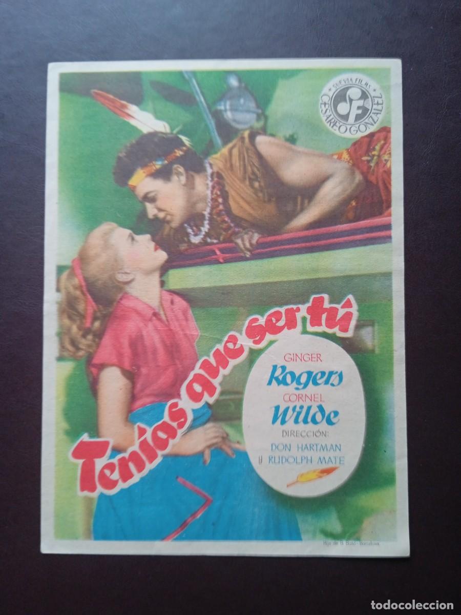 Folhetos de m&atilde;o de filmes antigos de cinema: Tenias que ser tu