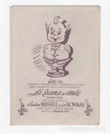 Folhetos de m&atilde;o de filmes antigos de cinema: Programa de mano Doble Desplegable. Pelicula La Dama se rinde. Sin Publicidad 1945