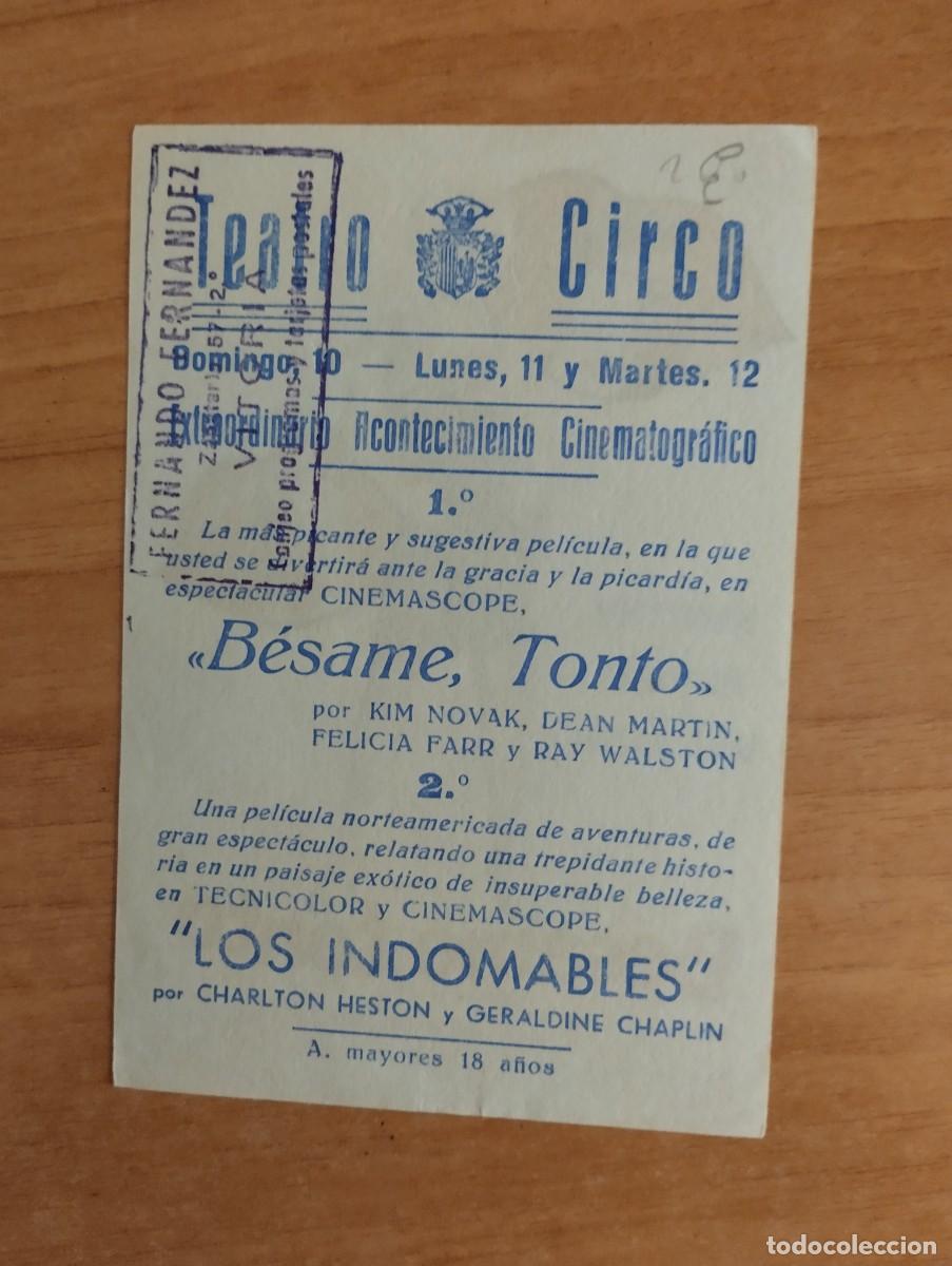 Cine: VERDE2-- PROGRAMA DE CINE ---BESAME TONTO ct - Foto 2