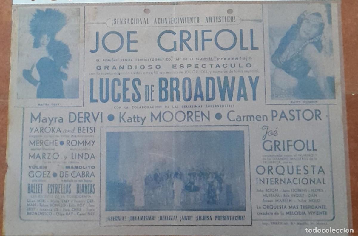Cine: PROGRAMA DEL TEATRO ANDALUC&Iacute;A DE C&Aacute;DIZ, LUCES DE BROADWAY, 1953 - Foto 2