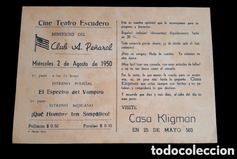 Cine: Programa de cine 1950 &rdquo;El Espectro del Vampiro&rdquo; leer descripci&oacute;n - Foto 1