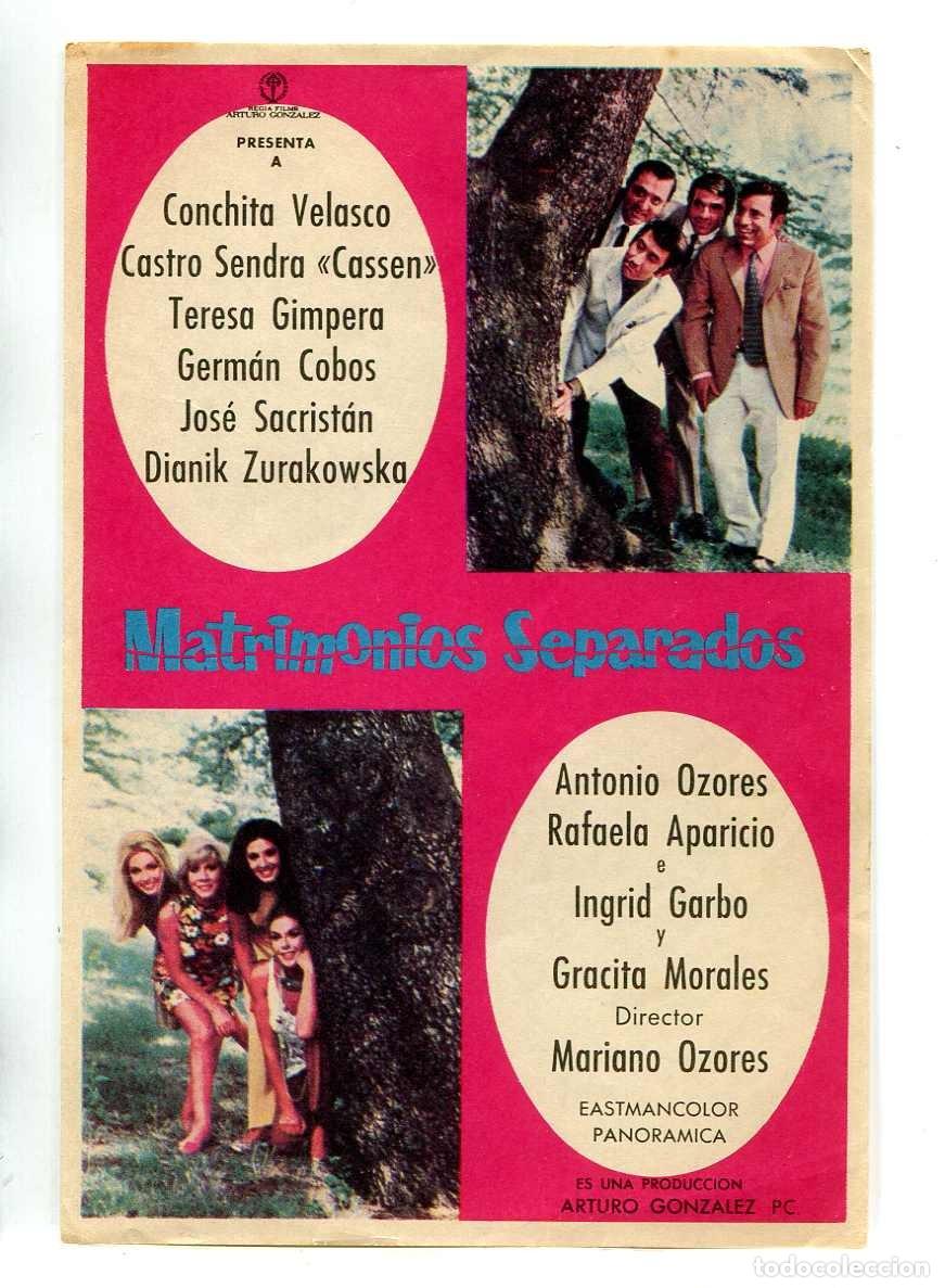Cine: MATRIMONIOS SEPARADOS, con Concha Velasco. - Foto 1