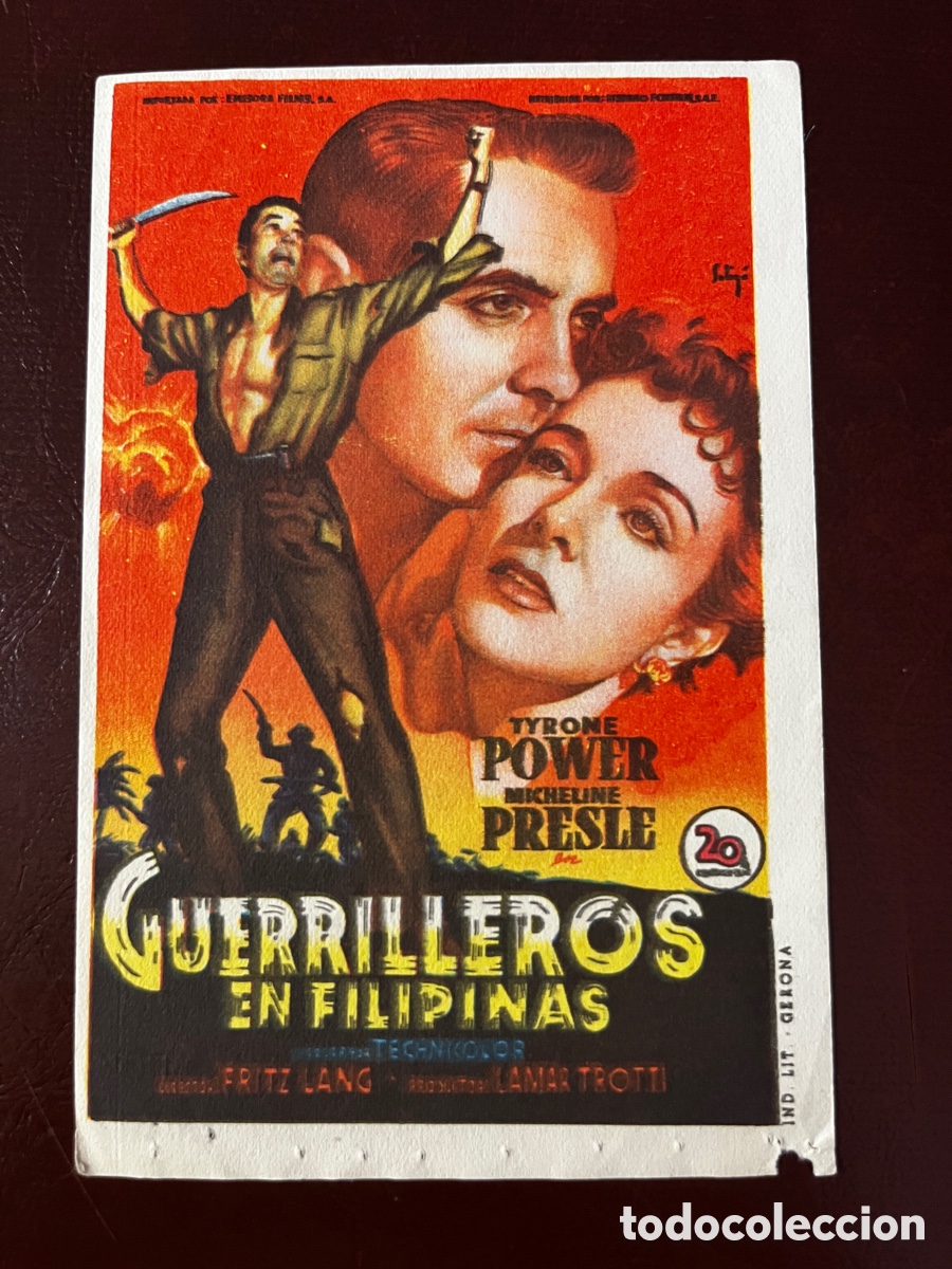 Cine: Programa de cine. Original. GUERRILLEROS EN FILIPINAS C/P - Foto 1