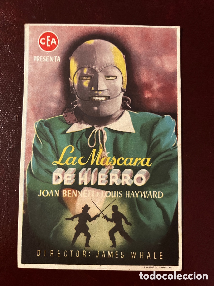 Cine: Programa de cine. Original. LA M&Aacute;SCARA DE HIERRO S/P - Foto 1