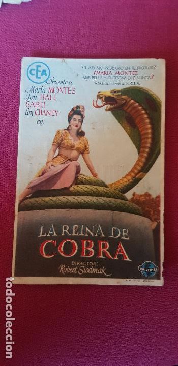 Cine: LA REINA DE COBRA,CINEMA RIALTO , 1948 CASTELLON
