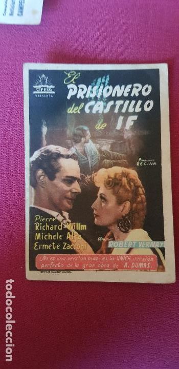 Cine: EL PRISIONERO DEL CASTILLO DE IF ,CINEMA RIALTO 1947 CASTELLON