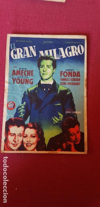 Cine: EL GRAN MILAGRO ,CINE REX , 1947, CASTELLON