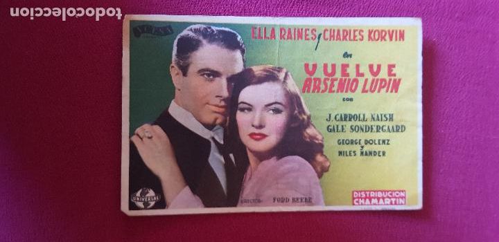 Cine: VUELVE ARSENIO LUPIN,CINEMA RIALTO , 1946, CASTELLON