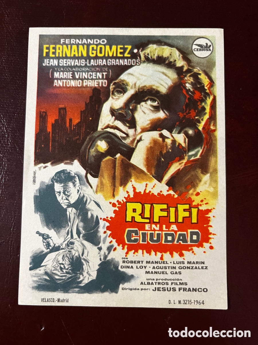 Cine: Programa de cine. Original. RIFIFI EN LA CIUDAD S/P - Foto 1
