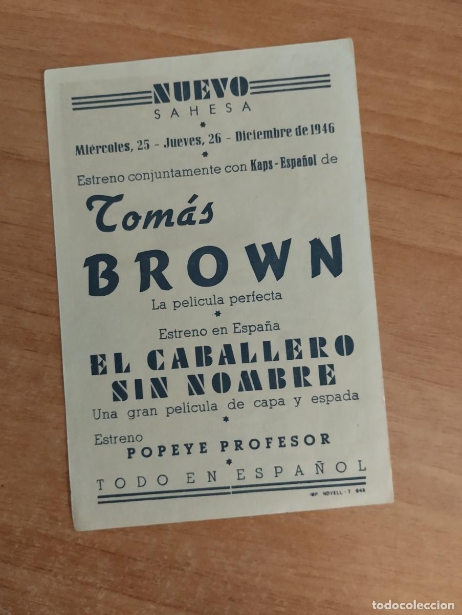 Cine: VERDE2-- PROGRAMA DE CINE-- EL CABALLERO SIN NOMBRE ct - Foto 2