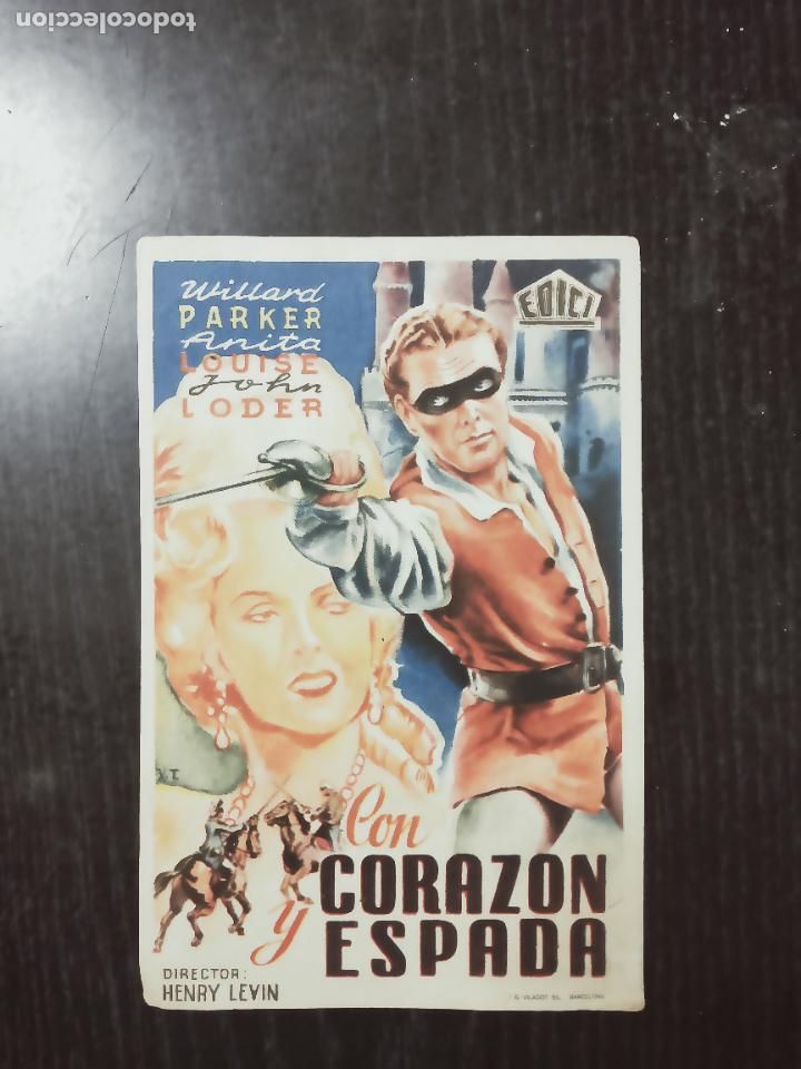 Cine: PROGRAMA DE CINE CON CORAZON Y ESPADA .- WILLARD PARKER - ANITA LOUISE - Foto 1