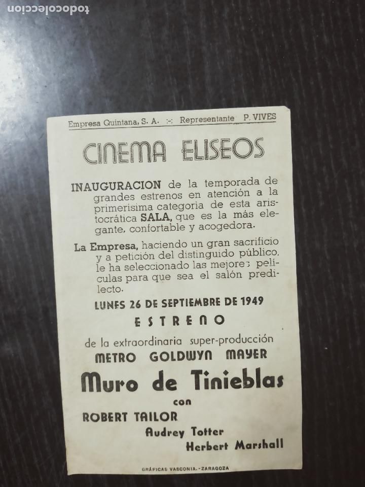 Cine: PROGRAMA DE CINE MURO DE TINIEBLAS - ROBERT TAYLOR - CON PUBLICIDAD. - Foto 2