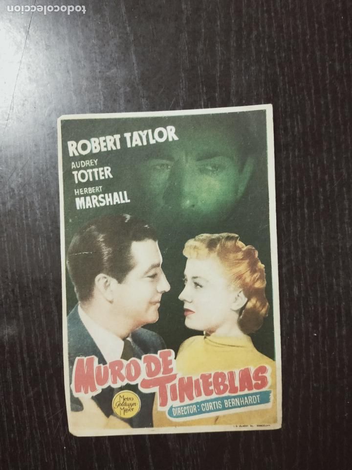Cine: PROGRAMA DE CINE MURO DE TINIEBLAS - ROBERT TAYLOR - CON PUBLICIDAD. - Foto 1
