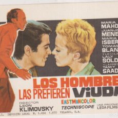  Foglietti di film di film antichi di cinema: LOS HOMBRES LAS PREFIEREN VIUDAS. SENCILLO DE MERCURIO
