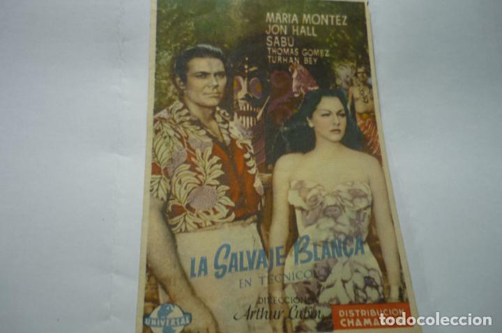 Kino: programa la salvaje blanca.-maria montez- publicidad salon espu&ntilde;a.-alhama