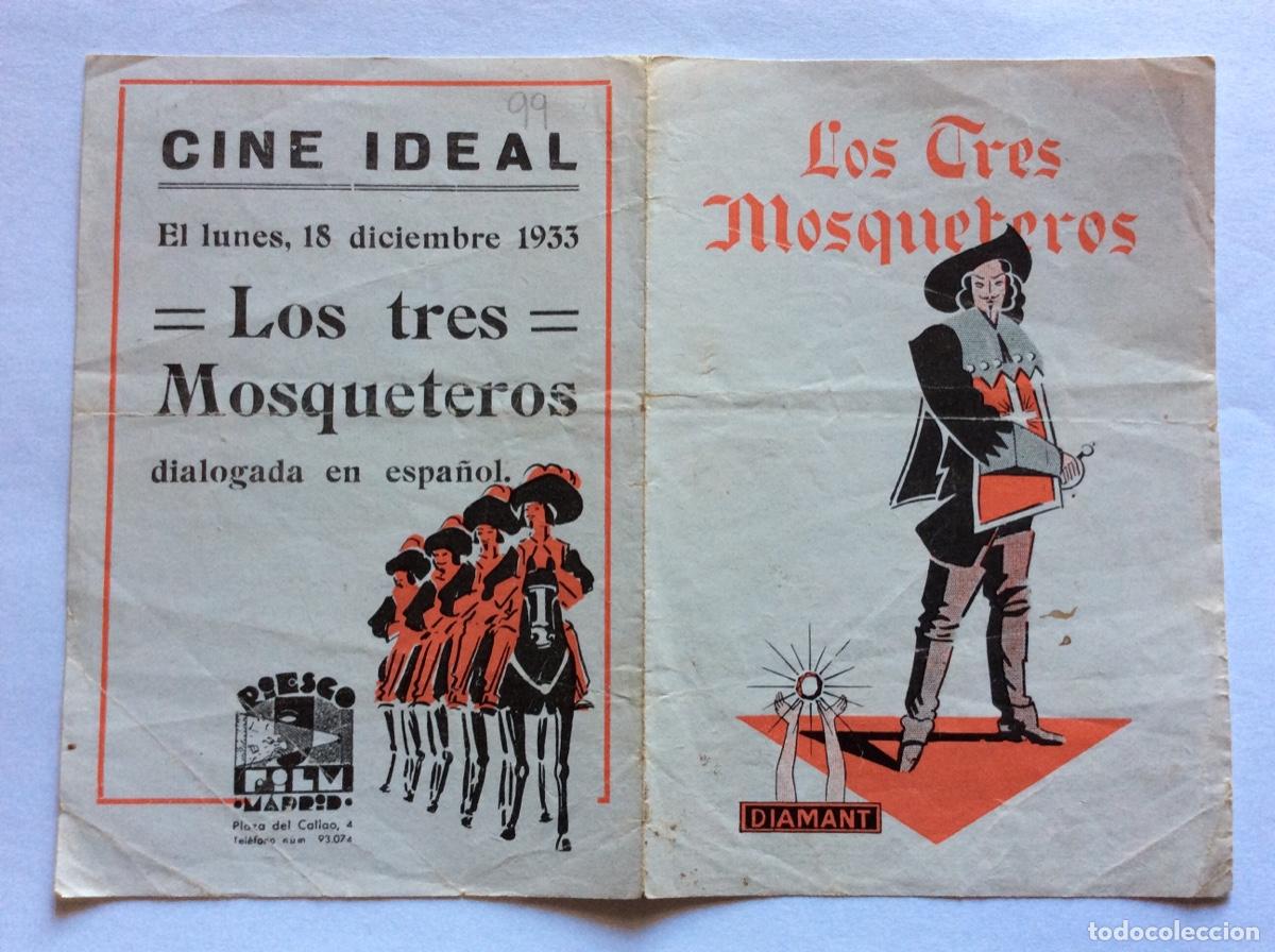  Flyers Publicitaires de films Anciens: PROGRAMA DOBLE CON CINE IMPRESO LOS TRES MOSQUETEROS HARRY BAUR ANDREE LAFAYETTE